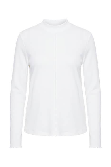 Shirt, Rippjersey, Stehkragen, Langarm