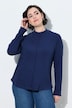 Shirt, Rippjersey, Stehkragen, Langarm