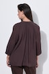 Blusa de crespón, amplia, cuello alzado, manga 3/4 de murciélago