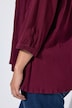 Blusa de crespón, amplia, cuello alzado, manga 3/4 de murciélago