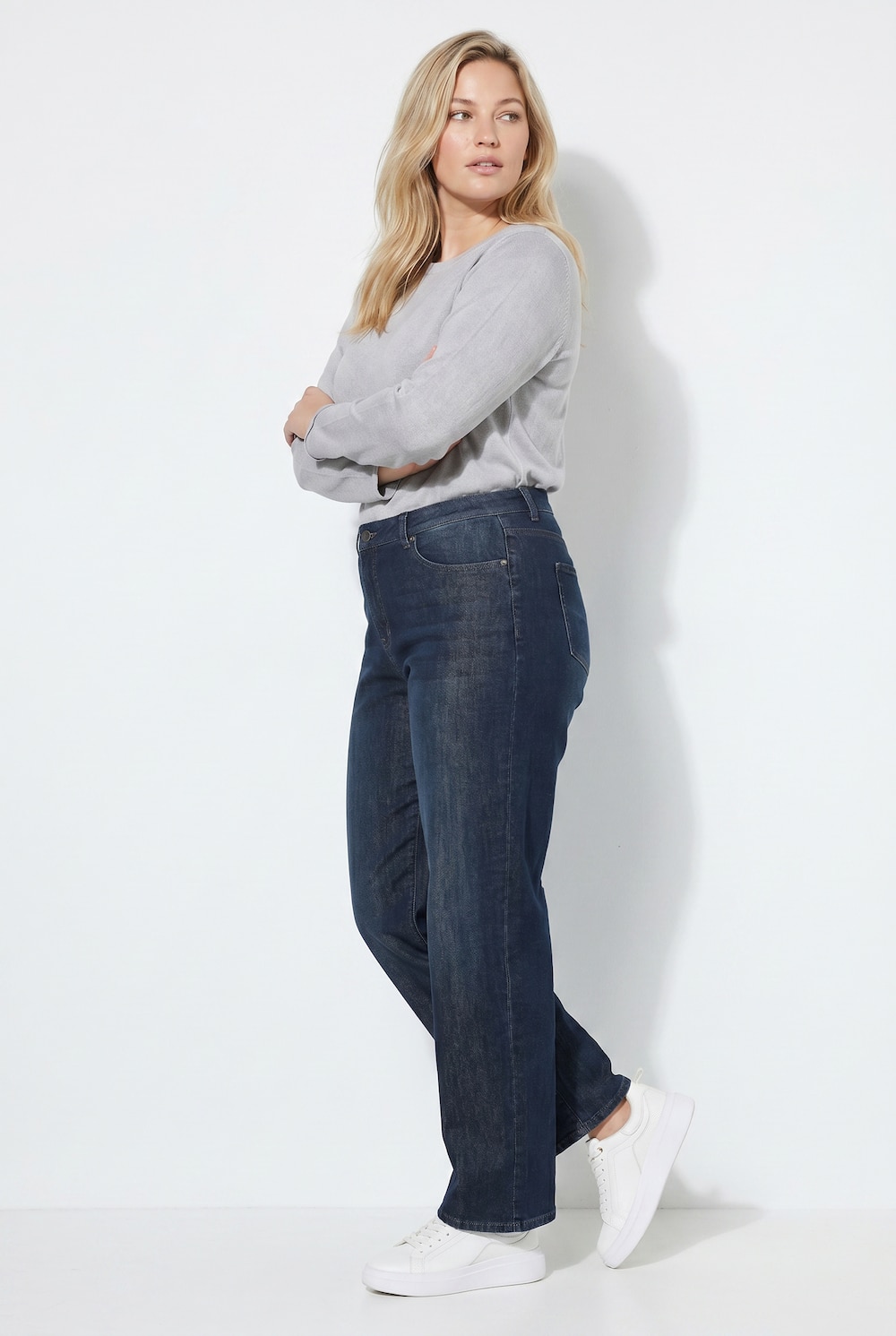 Jeans Mary, weites Bein, Stretchdenim, Komfortbund