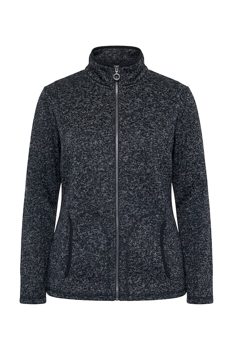 Fleecejacke, meliert, Stehkragen, Langarm