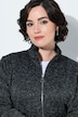 Fleecejacke, meliert, Stehkragen, Langarm