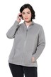 Fleecejacke, meliert, Stehkragen, Langarm