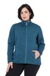 Fleecejacke, meliert, Stehkragen, Langarm