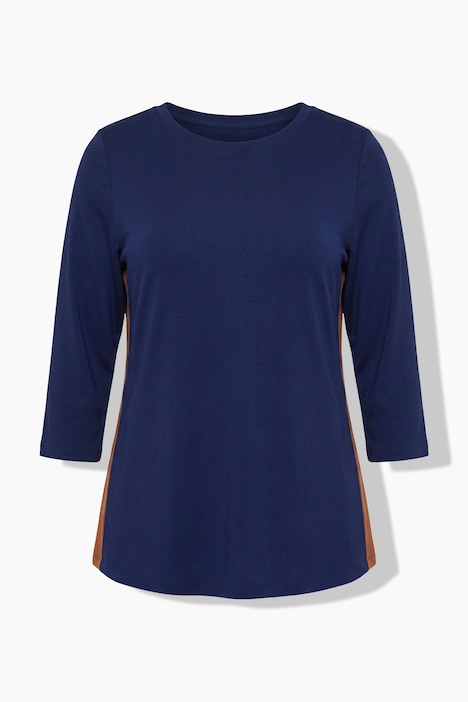 Shirt, sierstrepen, ronde hals, 3/4-mouwen, modalmix