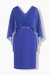 Midikleid, Chiffon-Überwurf, V-Ausschnitt, 3/4-Arm