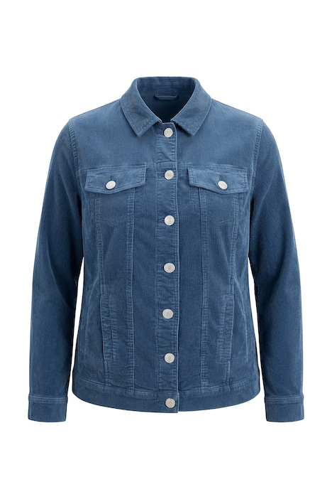 Cordjacke, Knopfleiste, Hemdkragen, Langarm