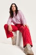 Corduroy broek Mary, wijde pijpen, comfortabele tailleband
