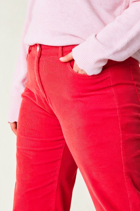 Corduroy broek Mary, wijde pijpen, comfortabele tailleband