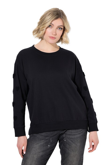 Sweater, Herz-Stickerei, Rundhalsausschnitt, Langarm