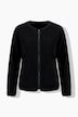 Teddyjacke, Lederoptik-Piping, Rundhals, Langarm