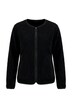 Teddyjacke, Lederoptik-Piping, Rundhals, Langarm