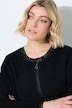 Teddyjacke, Lederoptik-Piping, Rundhals, Langarm