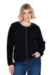 Teddyjacke, Lederoptik-Piping, Rundhals, Langarm