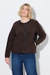 Teddyjacke, Lederoptik-Piping, Rundhals, Langarm