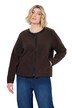 Teddyjacke, Lederoptik-Piping, Rundhals, Langarm