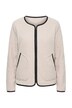 Teddyjacke, Lederoptik-Piping, Rundhals, Langarm