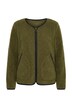 Teddyjacke, Lederoptik-Piping, Rundhals, Langarm
