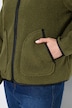 Teddyjacke, Lederoptik-Piping, Rundhals, Langarm