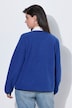 Veste en polaire, passepoil imitation cuir, col rond et manches longues