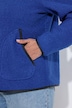Veste en polaire, passepoil imitation cuir, col rond et manches longues