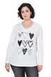 Langarmshirt, Herzmotiv, V-Ausschnitt, Langarm