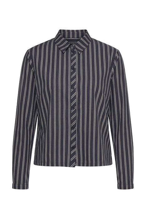Bluse, Streifen, Hemdkragen, Langarm