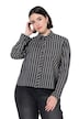Bluse, Streifen, Hemdkragen, Langarm