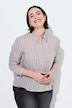Bluse, Streifen, Hemdkragen, Langarm