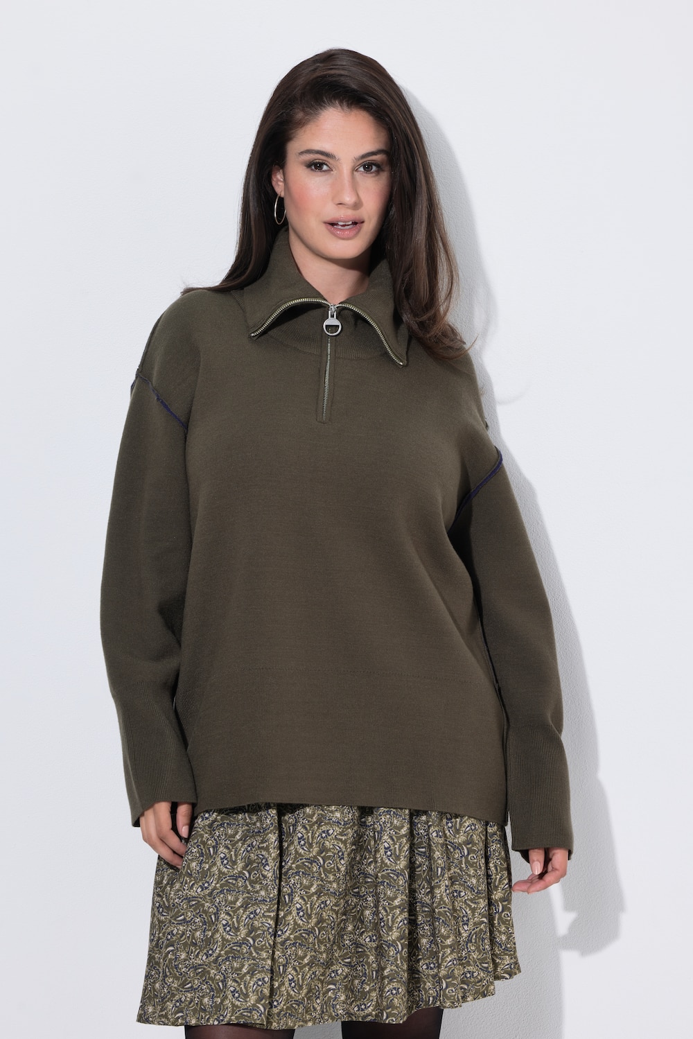Pullover, Strick, Troyerkragen, Langarm