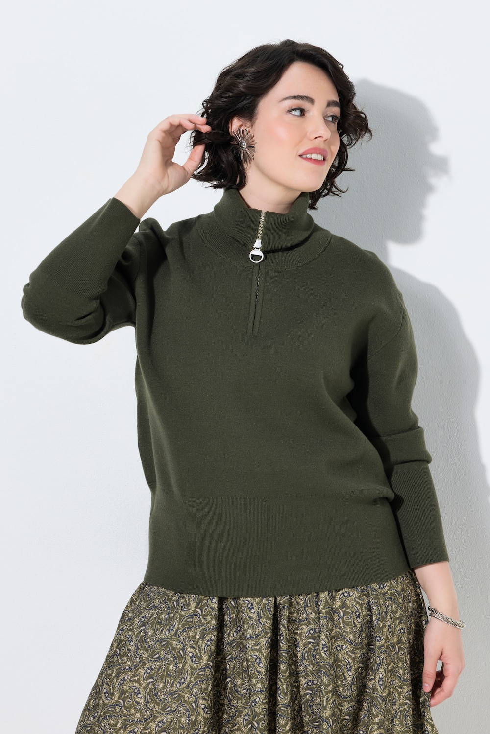 Pullover, Strick, Troyerkragen, Langarm