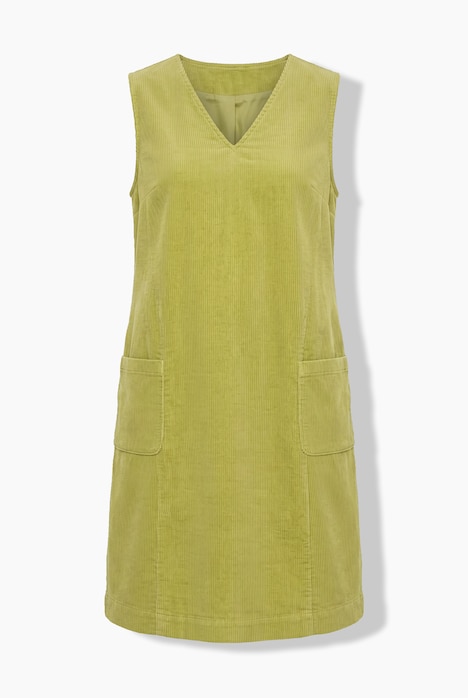 Cordkleid, V-Ausschnitt, ärmellos, Taschen