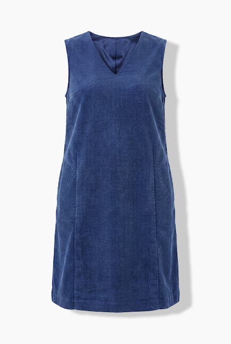Cordkleid, V-Ausschnitt, ärmellos, Taschen