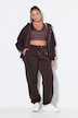 Pantalon de jogging, jambes larges, molleton, taille élastique avec cordon de serrage coulissant sous tunnel