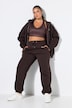 Pantalon de jogging, jambes larges, molleton, taille élastique avec cordon de serrage coulissant sous tunnel
