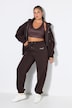 Pantalon de jogging, jambes larges, molleton, taille élastique avec cordon de serrage coulissant sous tunnel