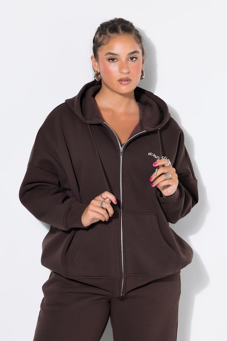 Sweatjacke, oversized. Kapuze