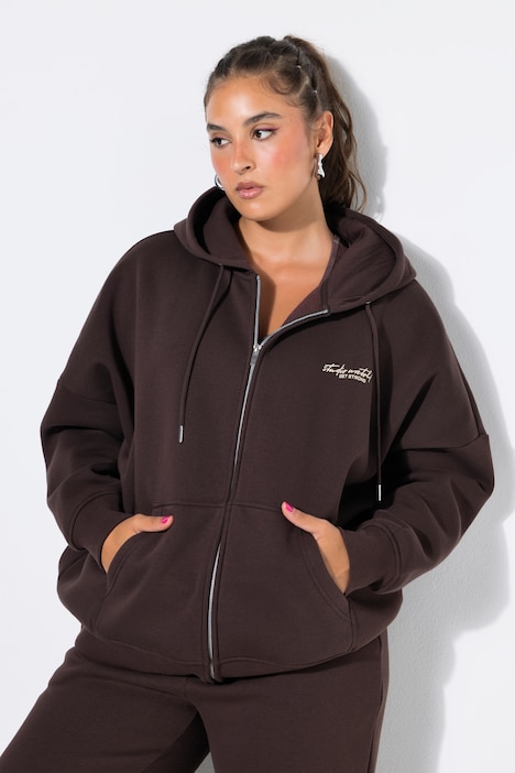 Sweatjacke, oversized. Kapuze