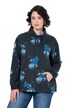 Sweater, Blüten, A-Linie, Stehkragen, Langarm