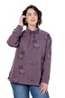 Sweater, Blüten, A-Linie, Stehkragen, Langarm