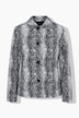 Cardigan en maille Jacquard, motif peau de serpent, col chemise