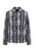 Jacquard-Strickjacke, Schlangen-Design, Hemdkragen