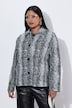 Cardigan en maille Jacquard, motif peau de serpent, col chemise