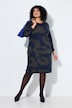 Strickkleid, Leomuster, U-Boot-Ausschnitt, Langarm