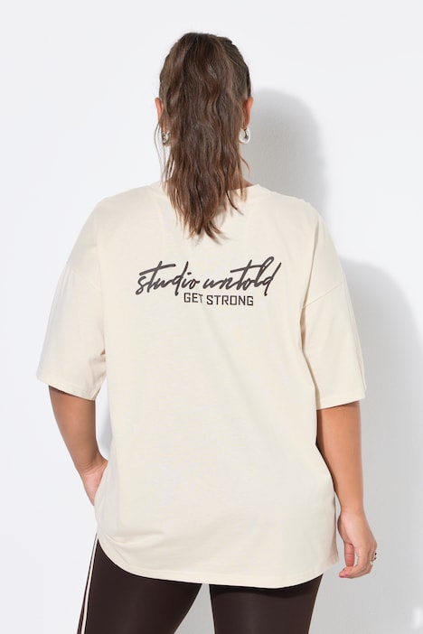 T-shirts oversize, grand message dans le dos, manches mi-hauteur