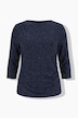 Shirt, Glitter, drapiert, Rundhals, 3/4-Arm