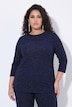 Shirt, glitter, gedrapeerd, ronde hals, 3/4-mouwen