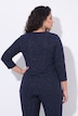 Shirt, glitter, gedrapeerd, ronde hals, 3/4-mouwen