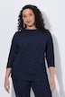 Shirt, Glitter, drapiert, Rundhals, 3/4-Arm